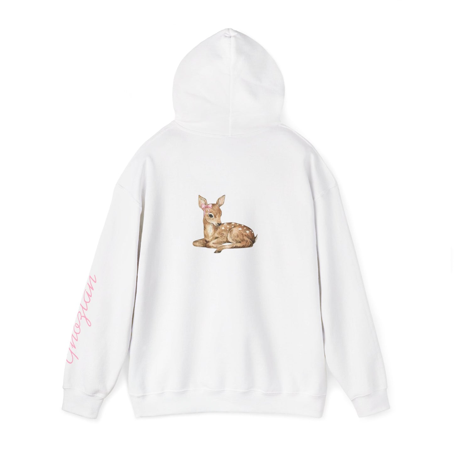 Fawn Floral Hoodie — Arabic 'غزلان' Cute Deer Graphic Sweatshirt