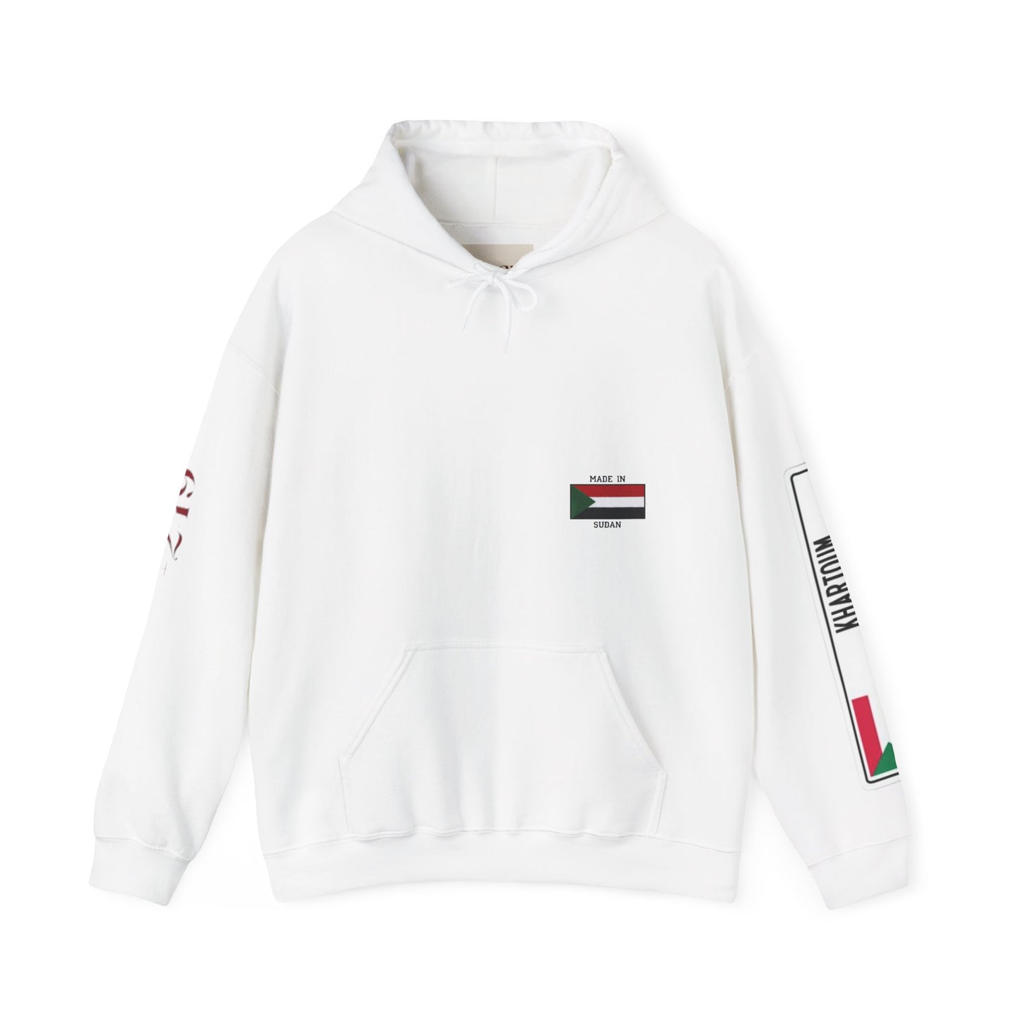 Sweat à capuche collage Soudan – Pull inspiré du passeport calligraphié en arabe