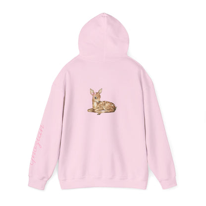 هودي بطبعة زهور الظبي — Arabic 'غزلان' Cute Deer Graphic Sweatshirt