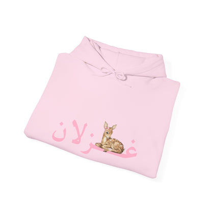 هودي بطبعة زهور الظبي — Arabic 'غزلان' Cute Deer Graphic Sweatshirt