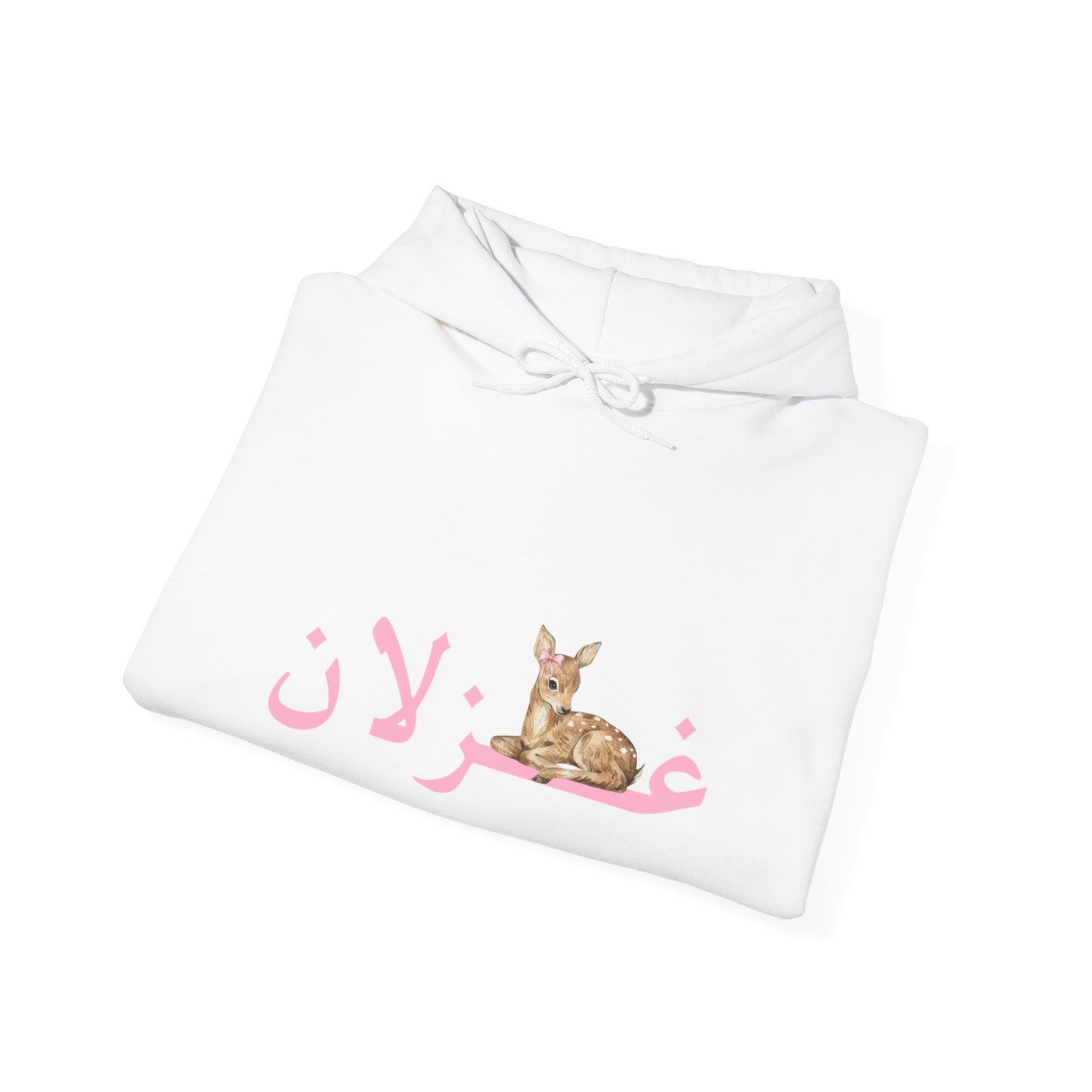 هودي بطبعة زهور الظبي — Arabic 'غزلان' Cute Deer Graphic Sweatshirt