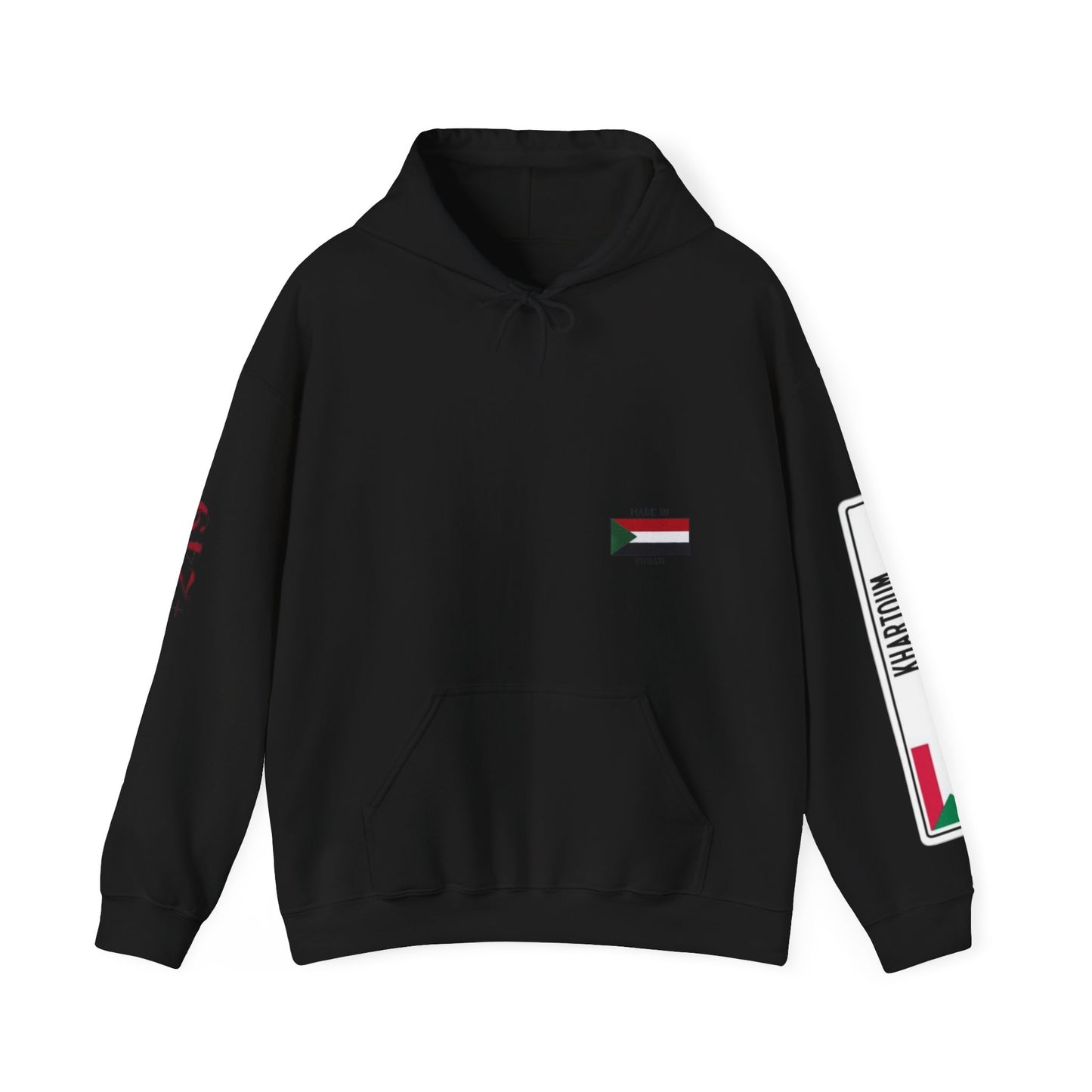 Sudan Collage Hoodie – Arabic Calligraphy Passport Art Pullover