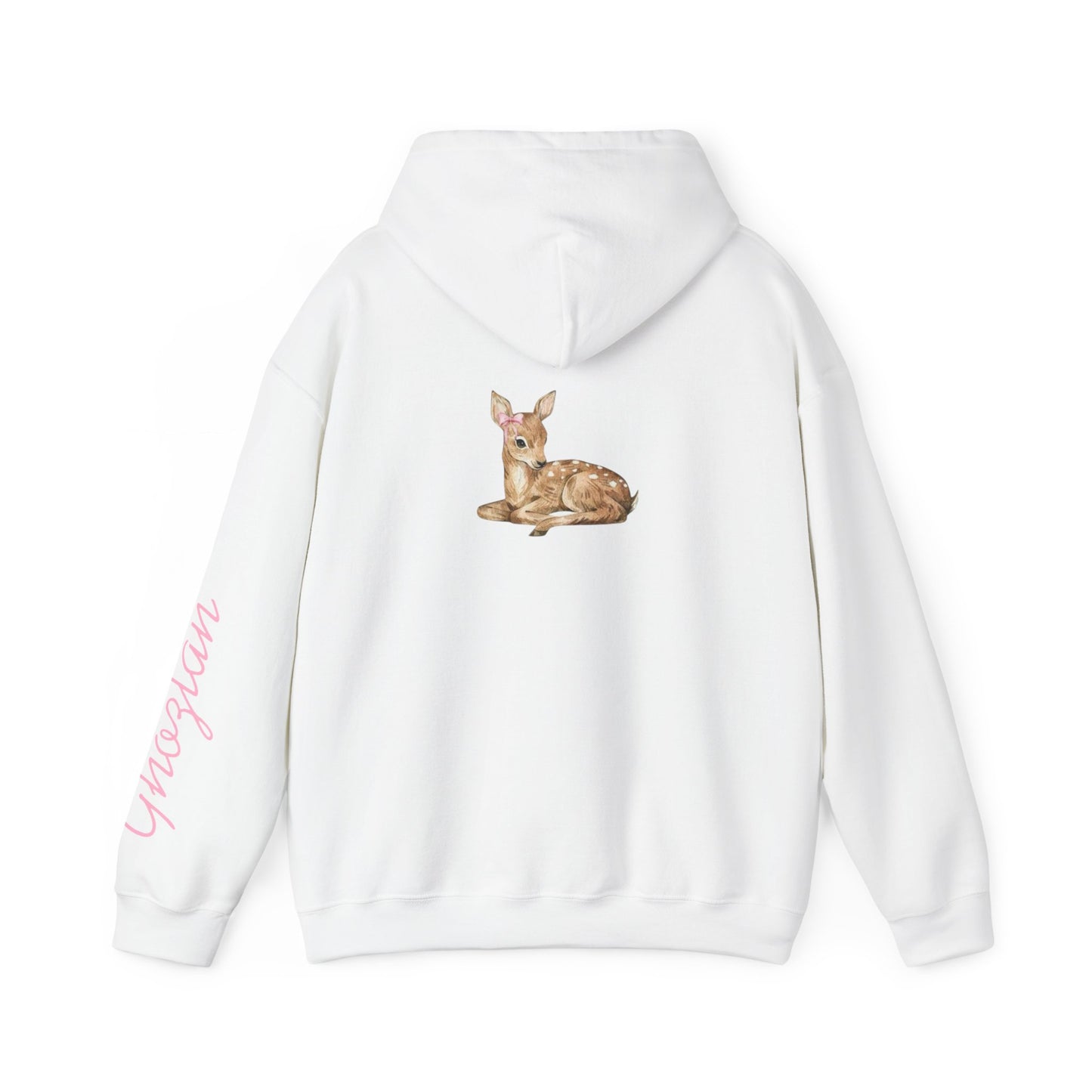 Fawn Floral Hoodie — Arabic 'غزلان' Cute Deer Graphic Sweatshirt