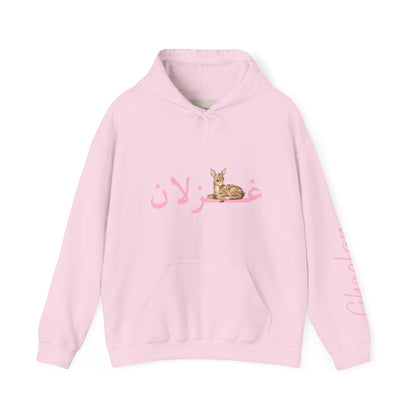 هودي بطبعة زهور الظبي — Arabic 'غزلان' Cute Deer Graphic Sweatshirt