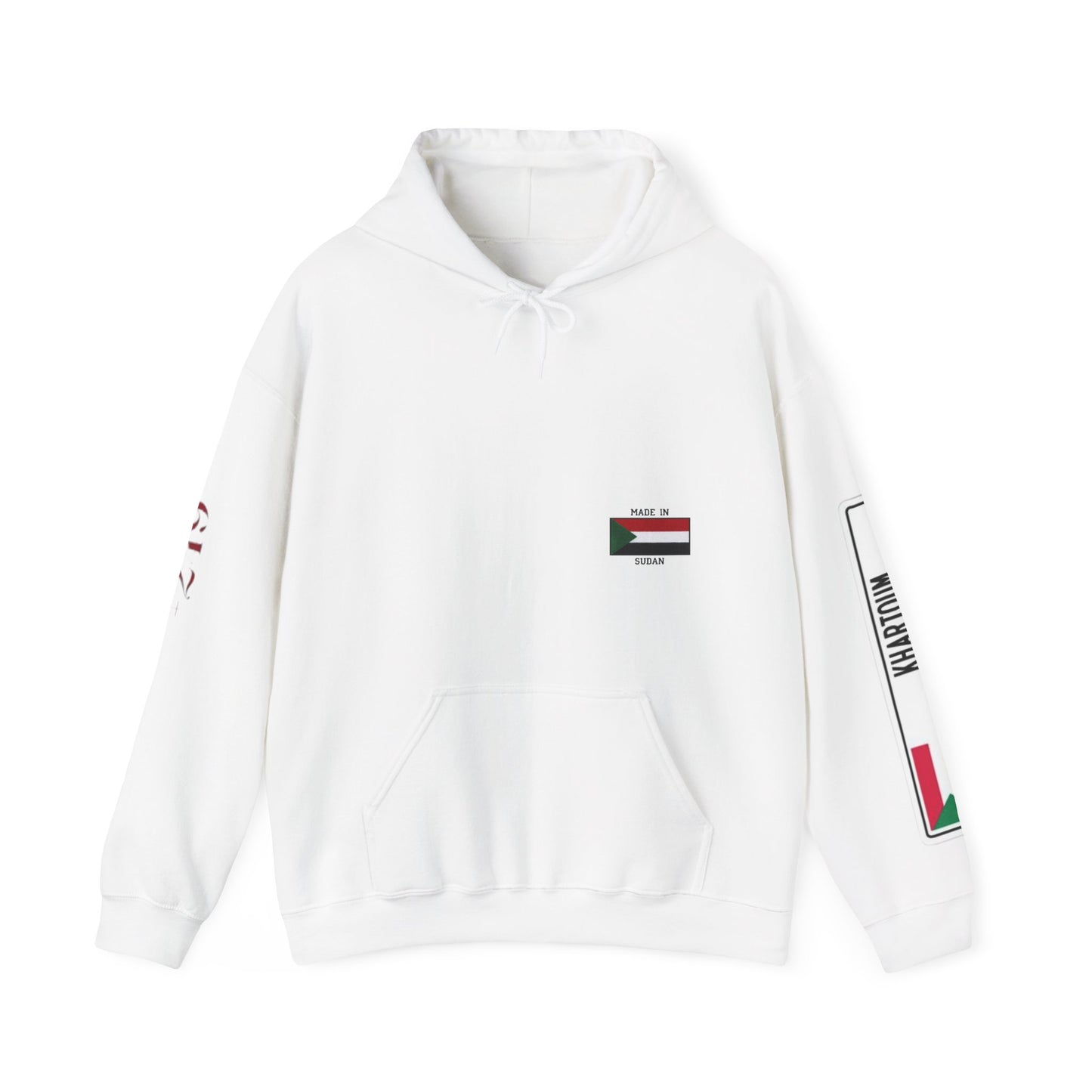 Sudan Collage Hoodie – Arabic Calligraphy Passport Art Pullover