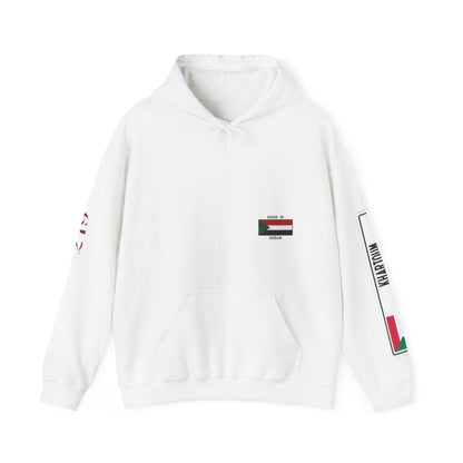 Sudan Collage Hoodie – Arabic Calligraphy Passport Art Pullover