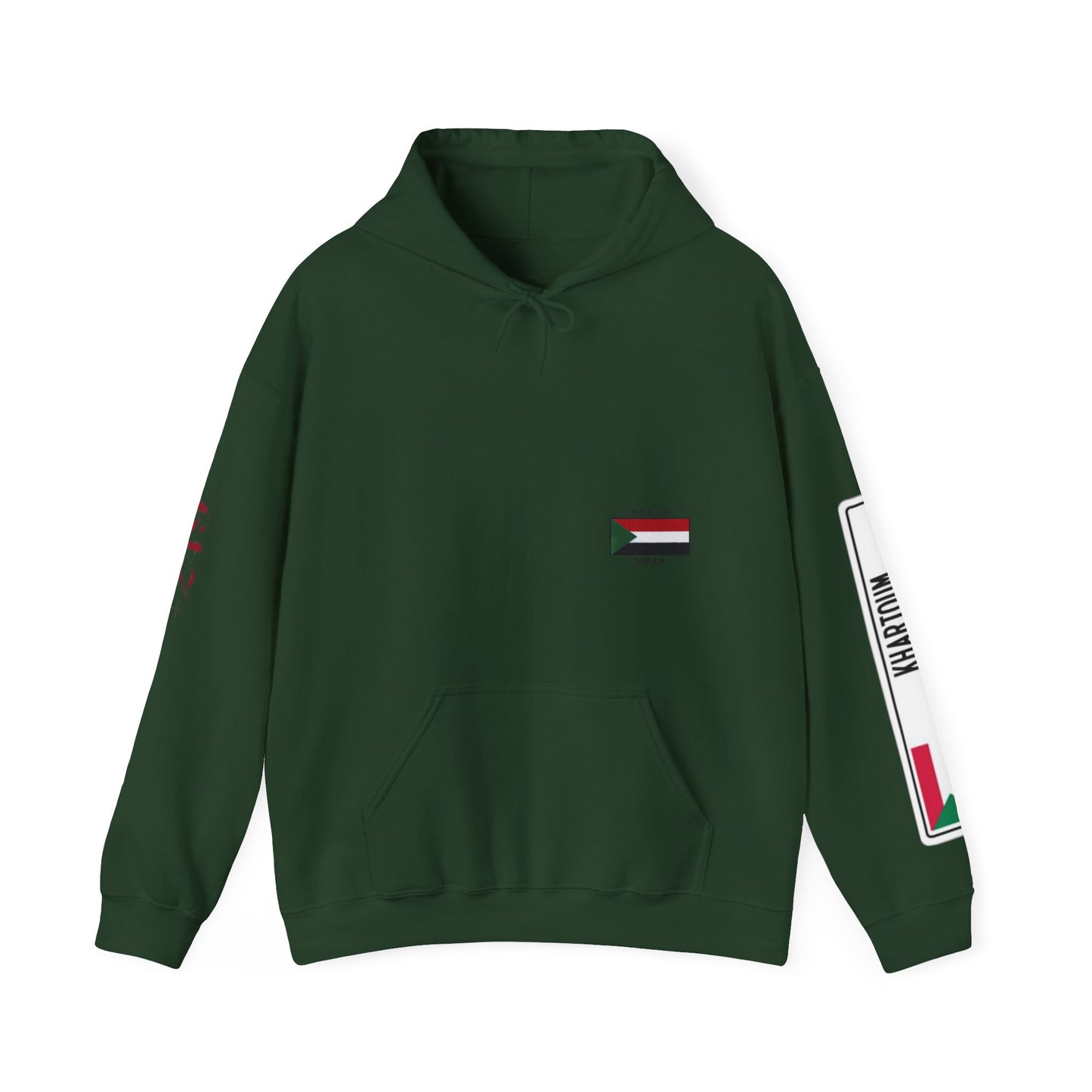 Sudan Collage Hoodie – Arabic Calligraphy Passport Art Pullover